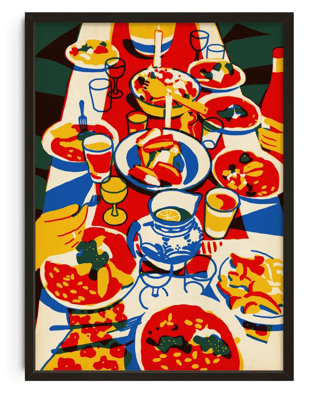 Let's enjoy this day contemporary art print by Qi Ren - sold by DROOL