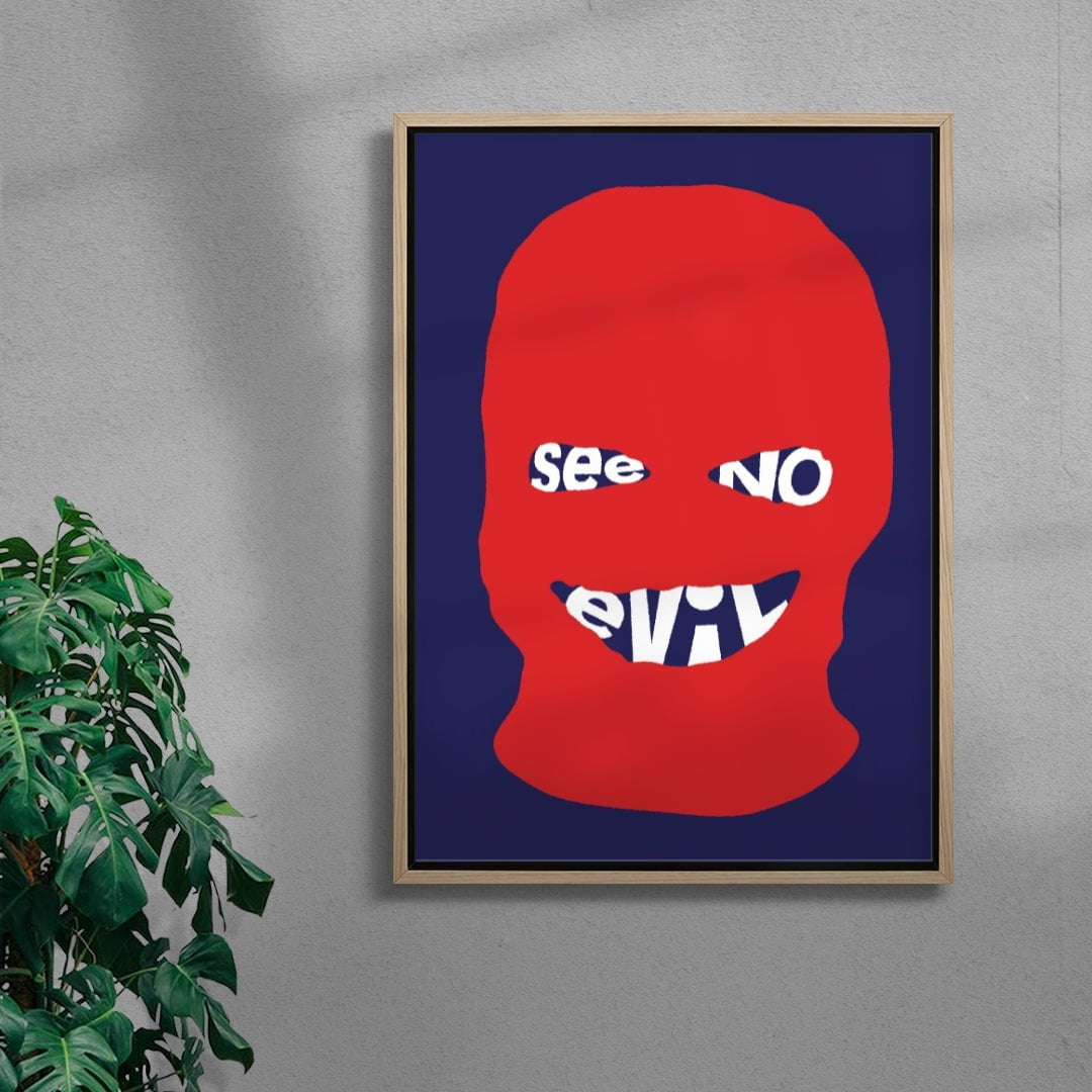 See no evil contemporary wall art print by Max Blackmore - sold by DROOL
