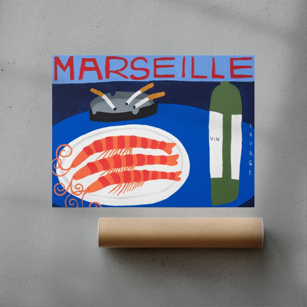 Marseille contemporary wall art print by Natalie Savage - sold by DROOL