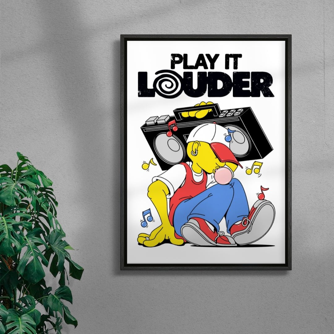 Play It Louder! contemporary wall art print by Pointless Illustrations / James Lacey - sold by DROOL
