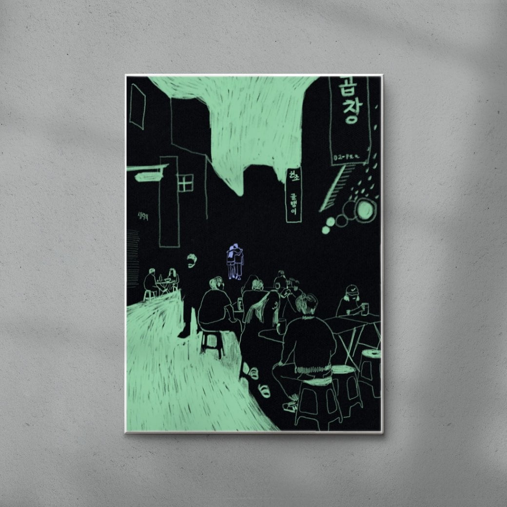Euljiro Vibe contemporary wall art print by mareykrap - sold by DROOL