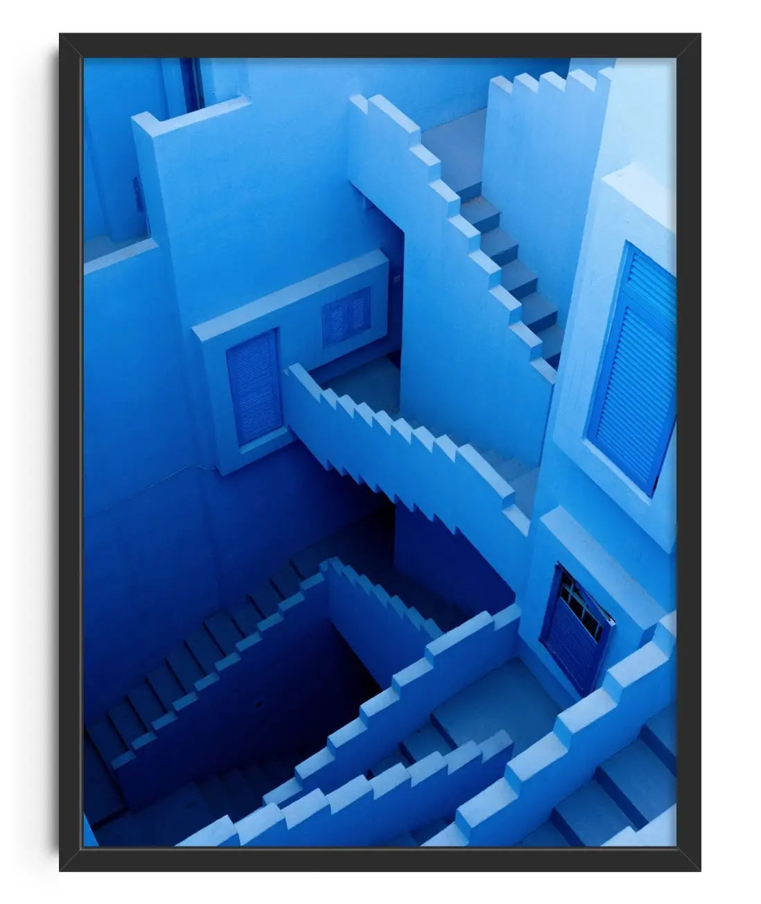 Blue Staircases contemporary wall art print by Igor Zacharov - sold by DROOL