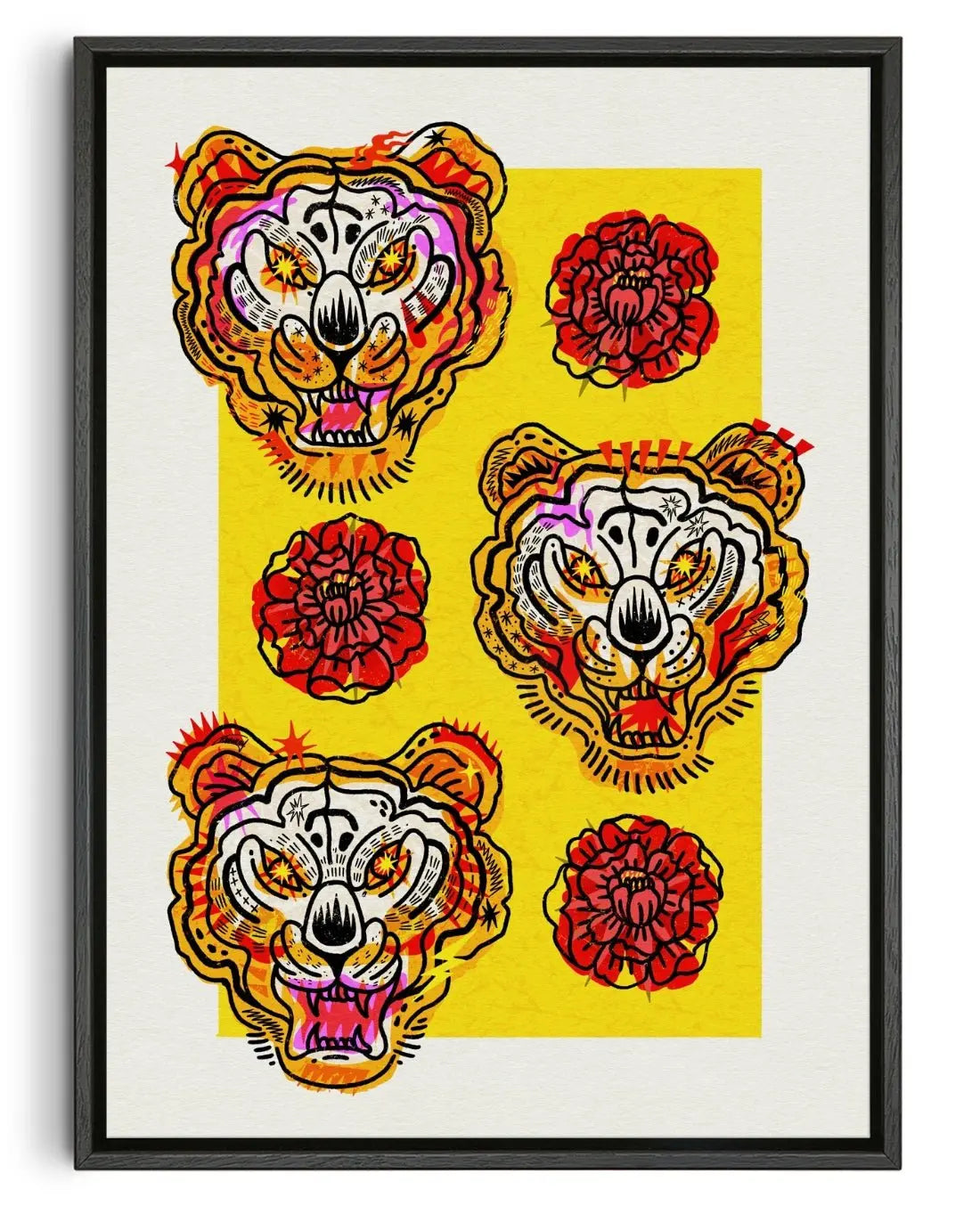 Electric Tigers contemporary wall art print by Kwonny - sold by DROOL