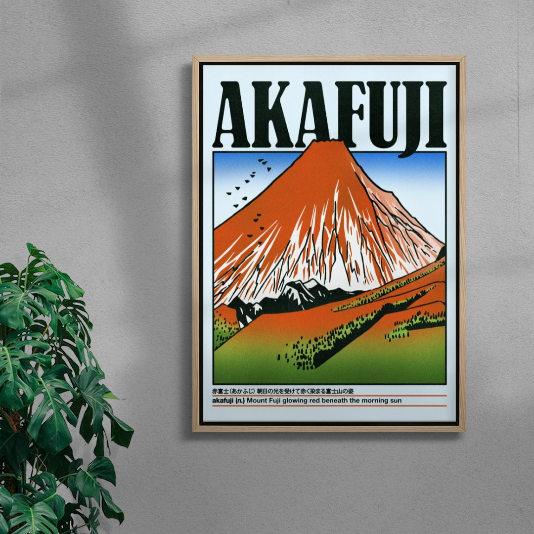 Akafuji contemporary wall art print by Othman Zougam - sold by DROOL