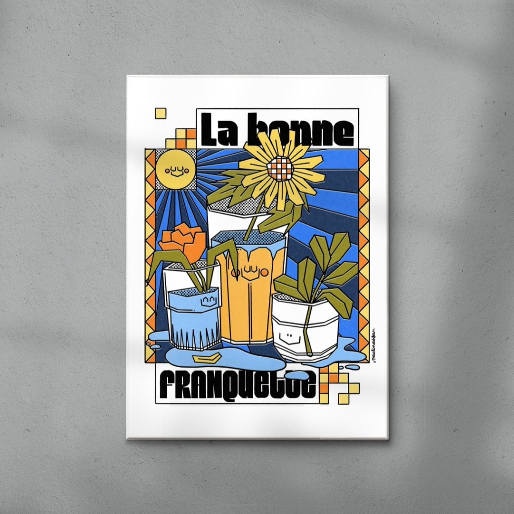 Bonne Franquette contemporary wall art print by Paolinoshka - sold by DROOL