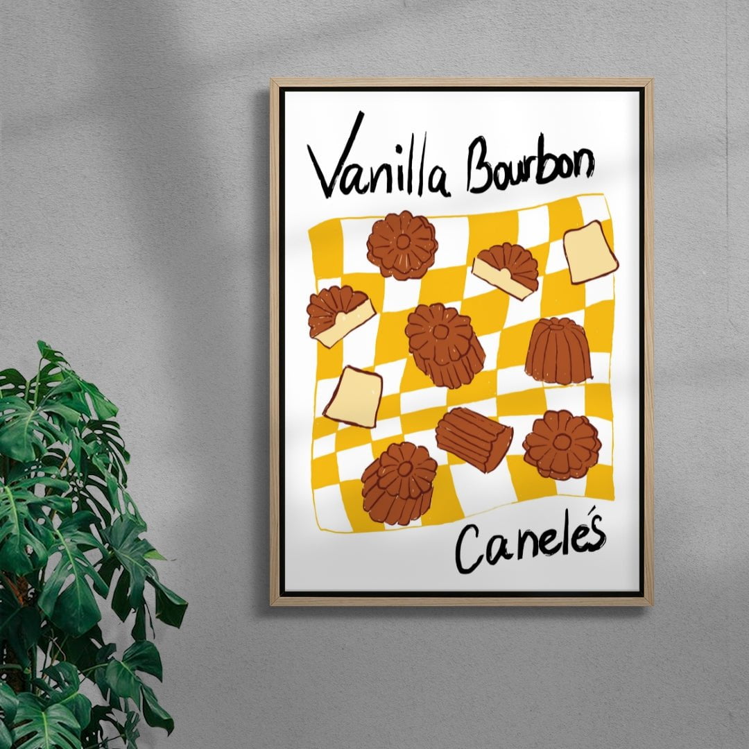 Vanilla Bourbon Caneles contemporary wall art print by DROOL Collective - sold by DROOL