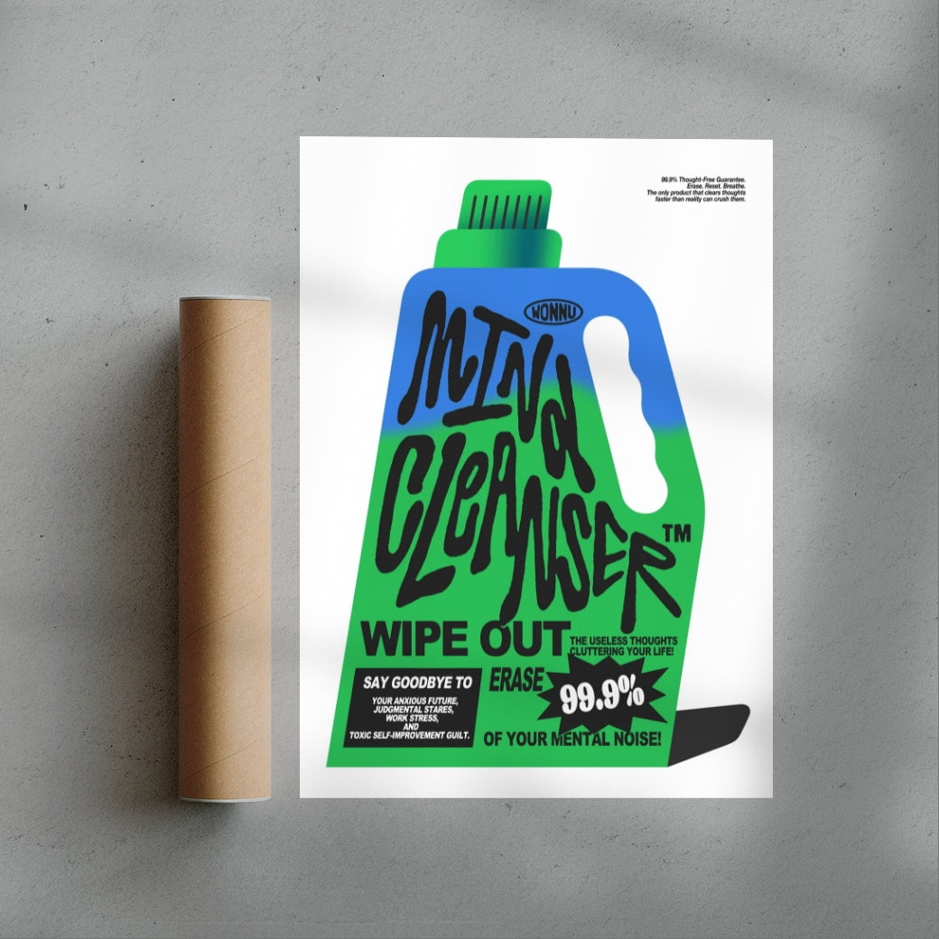 Mind Cleanser contemporary wall art print by Wonnu - sold by DROOL