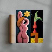 Thumbnail for Nude And A Vase contemporary wall art print by Juan de la Rica - sold by DROOL