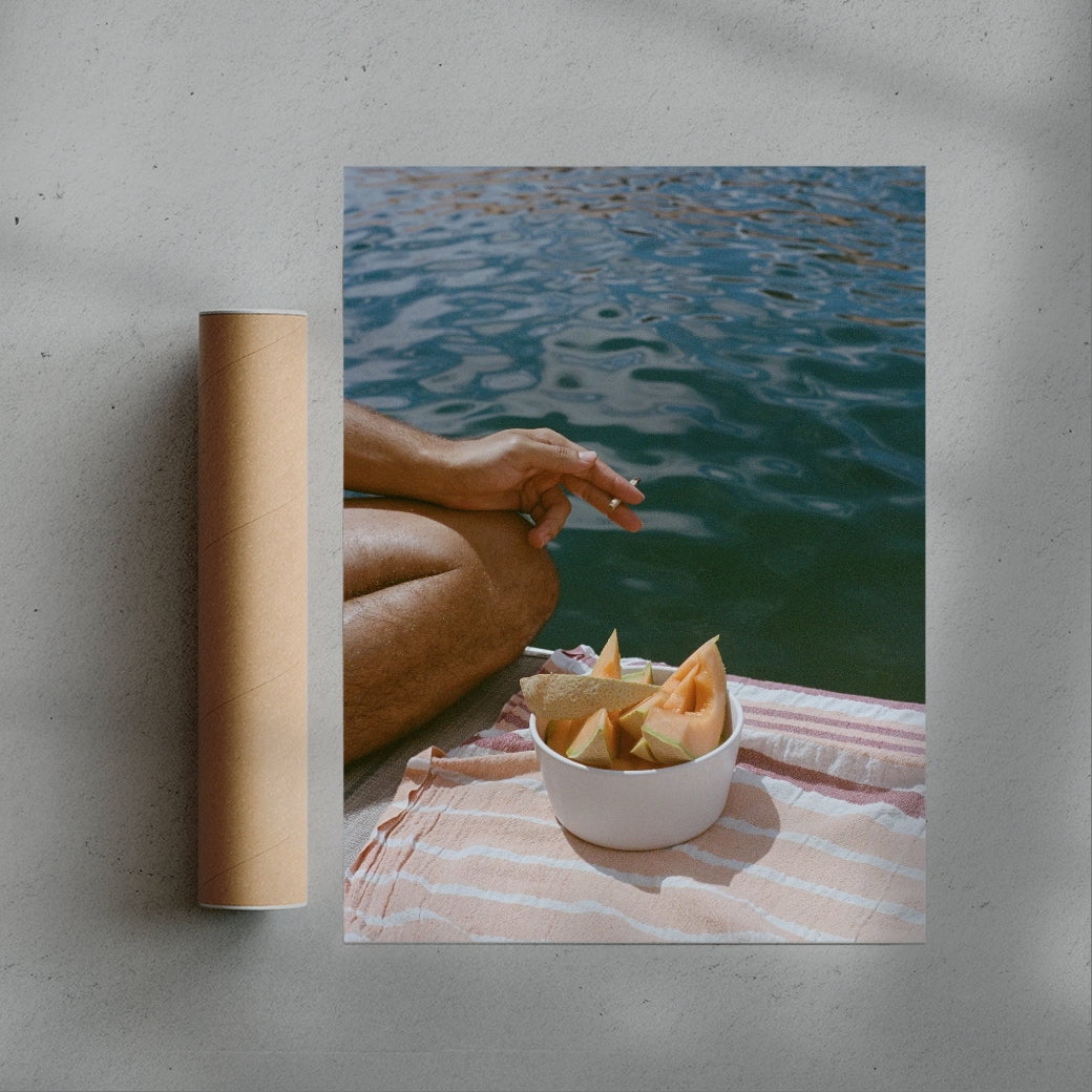 Melon Lunch contemporary wall art print by Megan Rogers - sold by DROOL