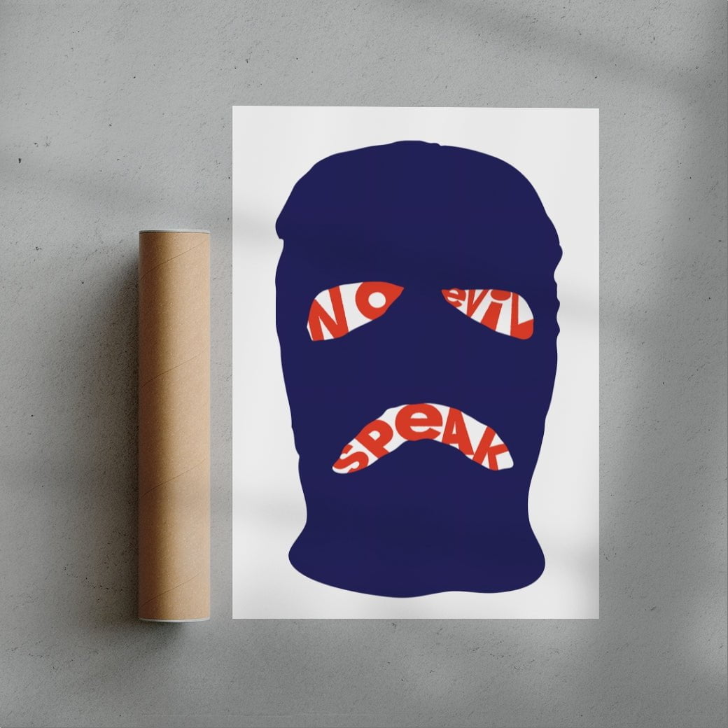 Speak no evil contemporary wall art print by Max Blackmore - sold by DROOL