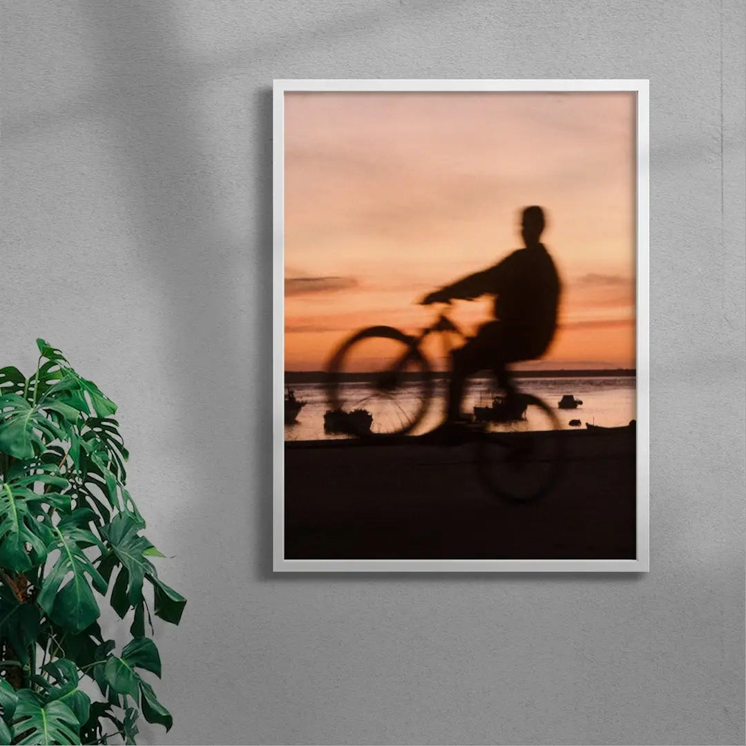 Sunset Cyclist contemporary wall art print by Florian Maas - sold by DROOL