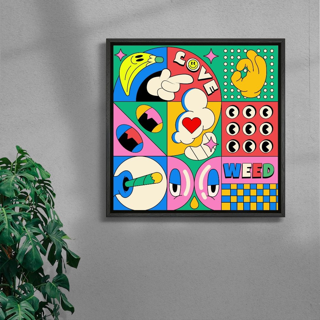 Love weed contemporary wall art print by Ovcharka - sold by DROOL