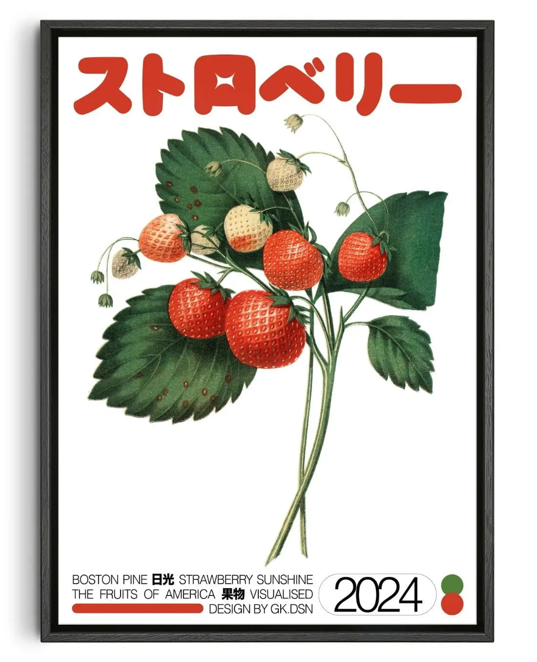 Japanese Strawberry contemporary wall art print by George Kempster - sold by DROOL