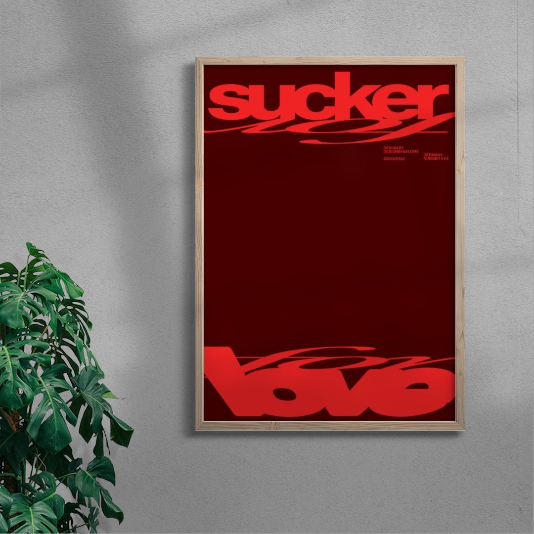 Sucker For Love Red contemporary wall art print by Salome Frenzel - sold by DROOL