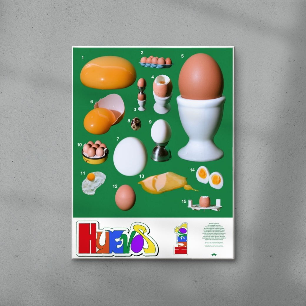 Huevos 2 (Eggs 2) contemporary wall art print by Miguel Vides - sold by DROOL