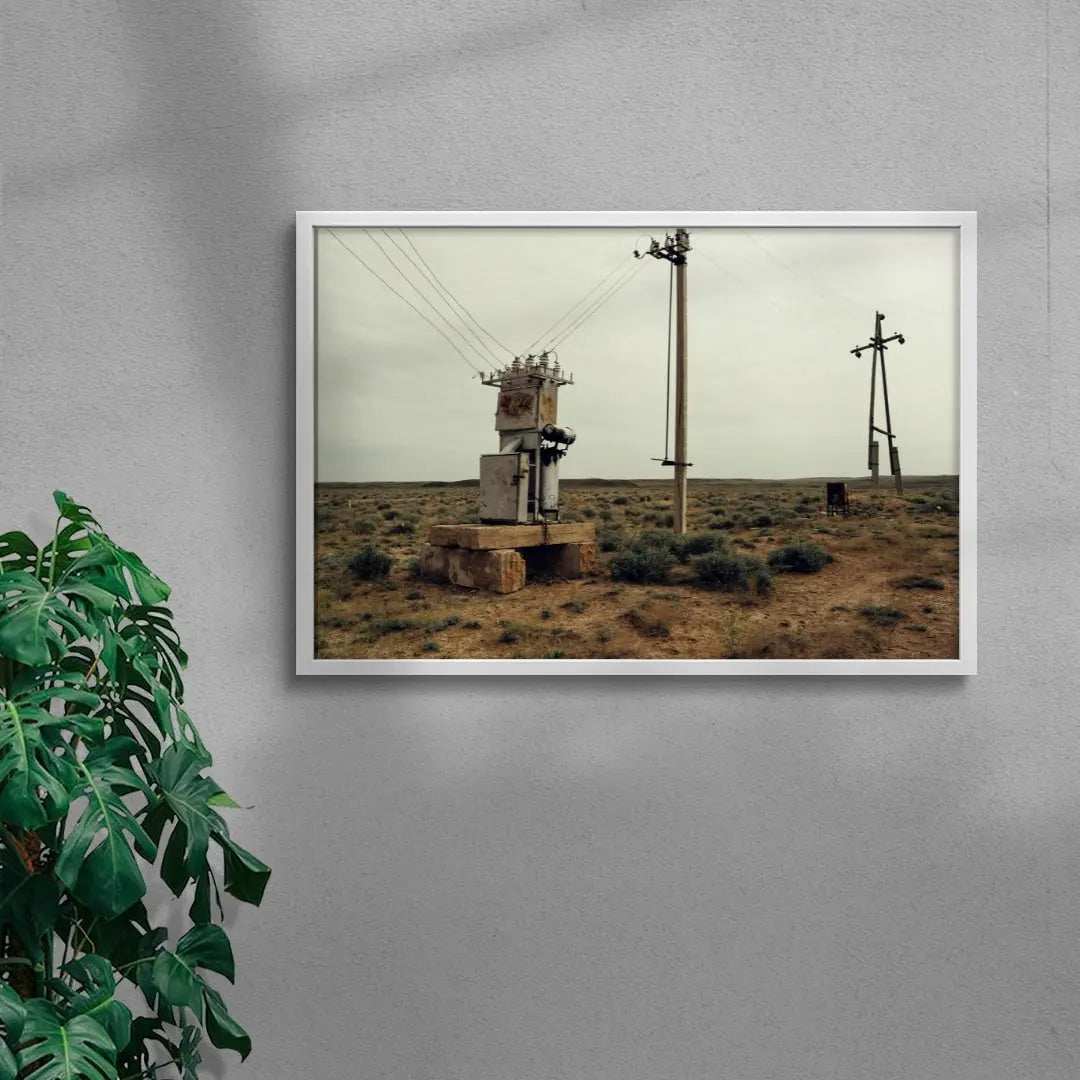 Desert Powerlines contemporary wall art print by Xabier Franco - sold by DROOL