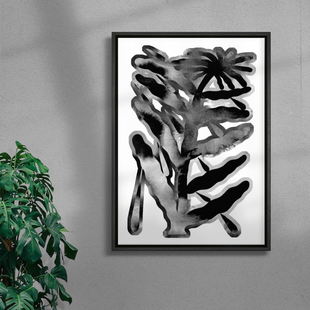 The Flower and the drops contemporary wall art print by Célestin Krier - sold by DROOL