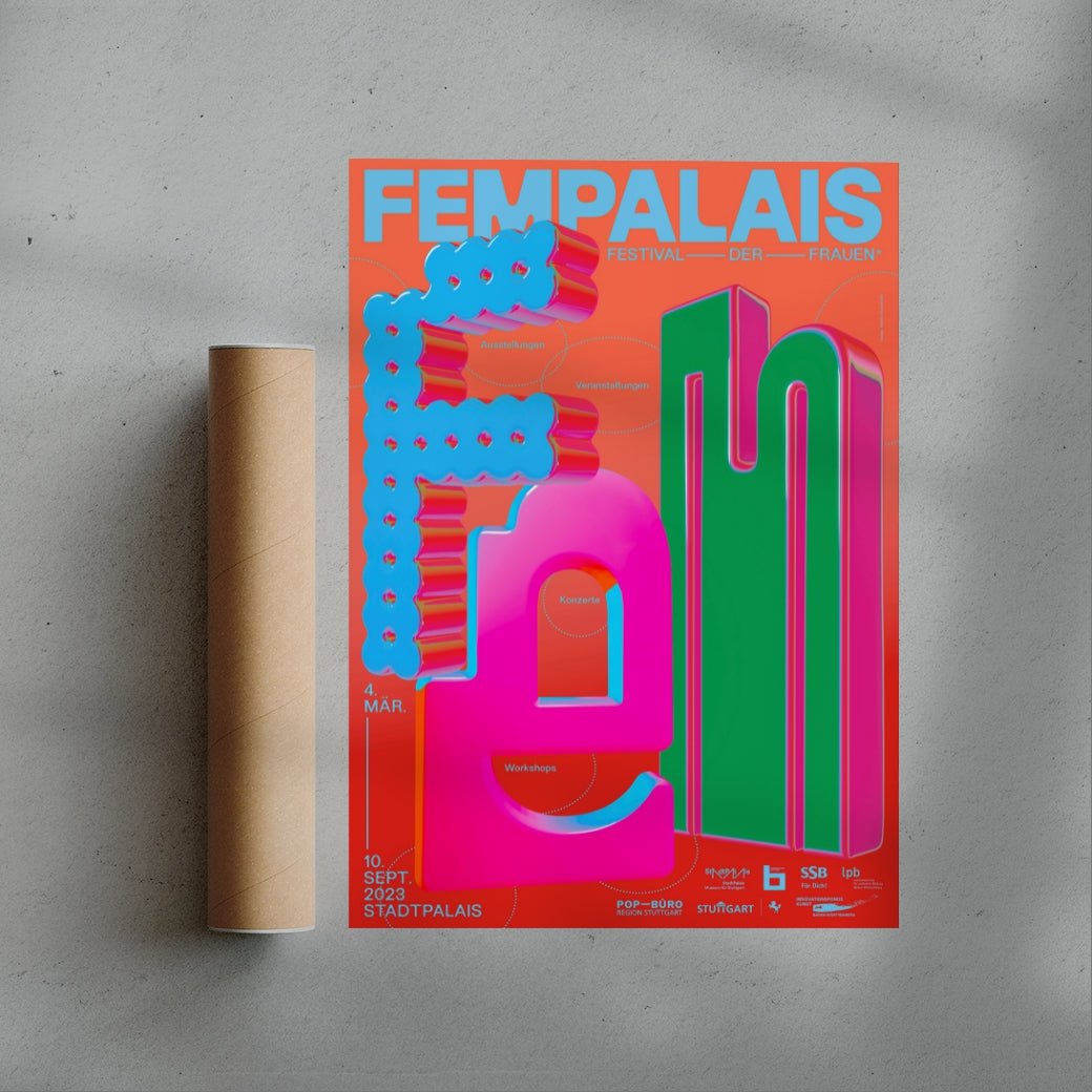 FemPalais - Festival of Women contemporary wall art print by Malena Kronschnabl - sold by DROOL