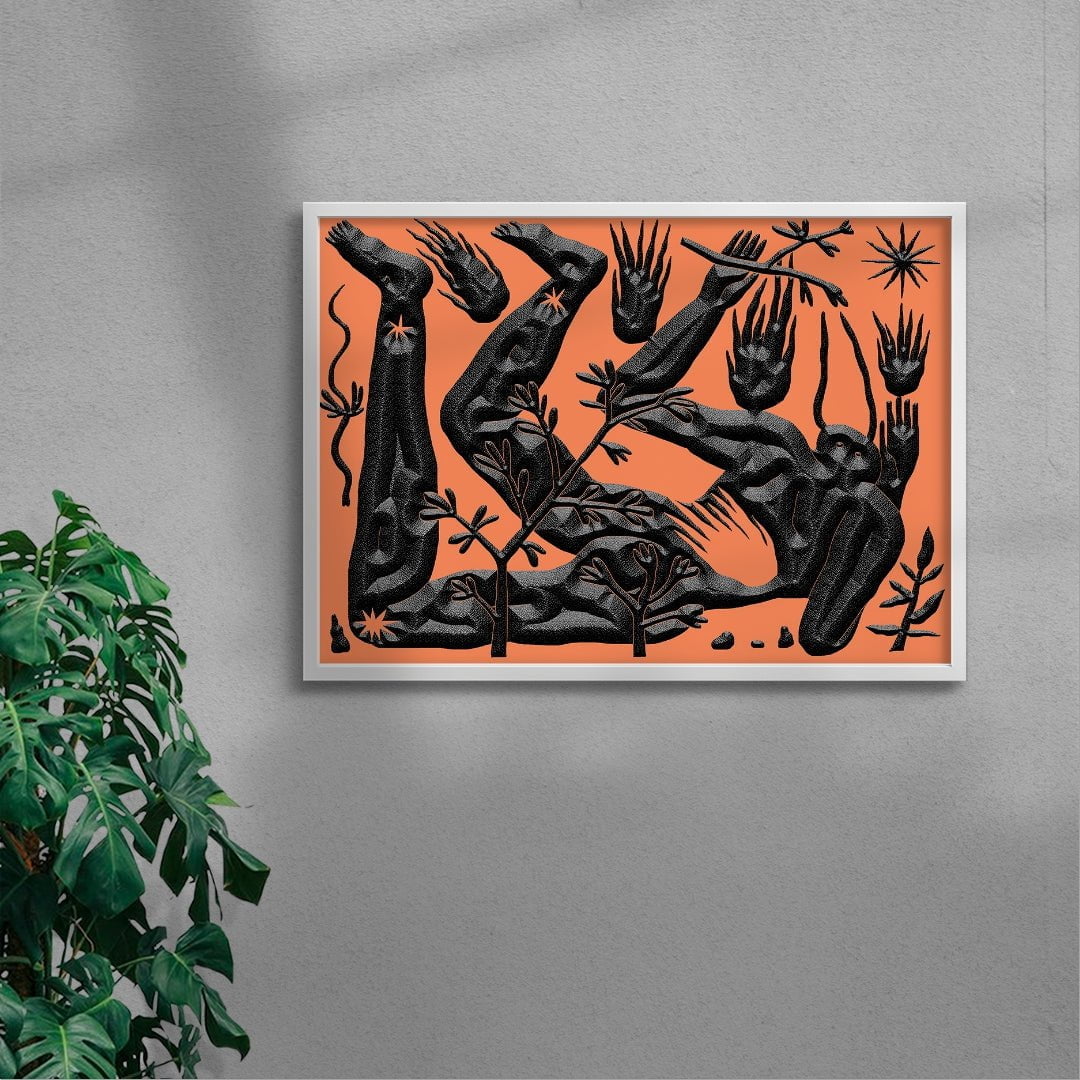 Faune and Falling Stars contemporary wall art print by Célestin Krier - sold by DROOL