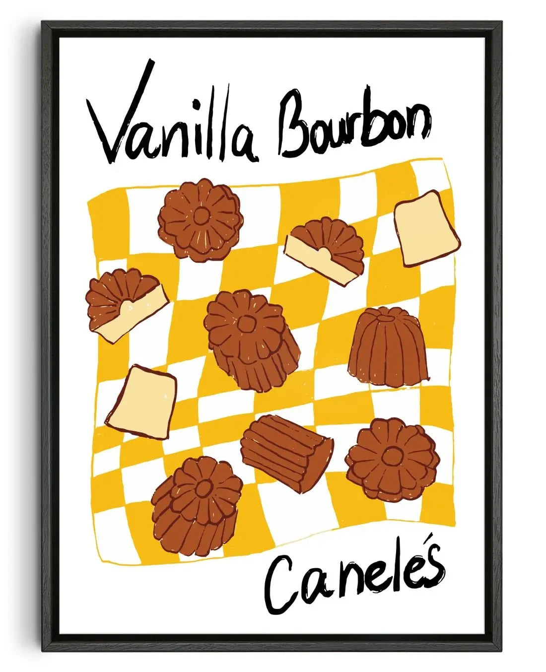 Vanilla Bourbon Caneles contemporary wall art print by DROOL Collective - sold by DROOL