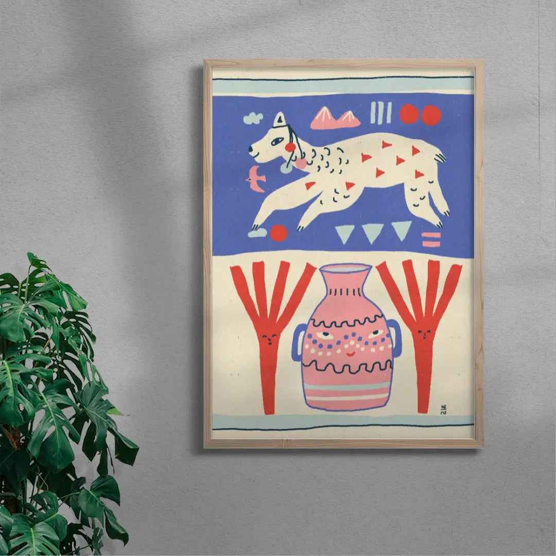 Playful Llama Folk Art