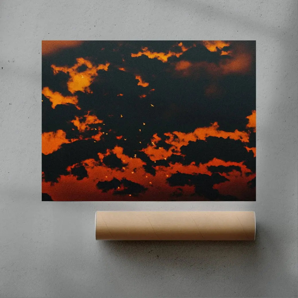 Red Sky contemporary wall art print by Omar Belattar - sold by DROOL