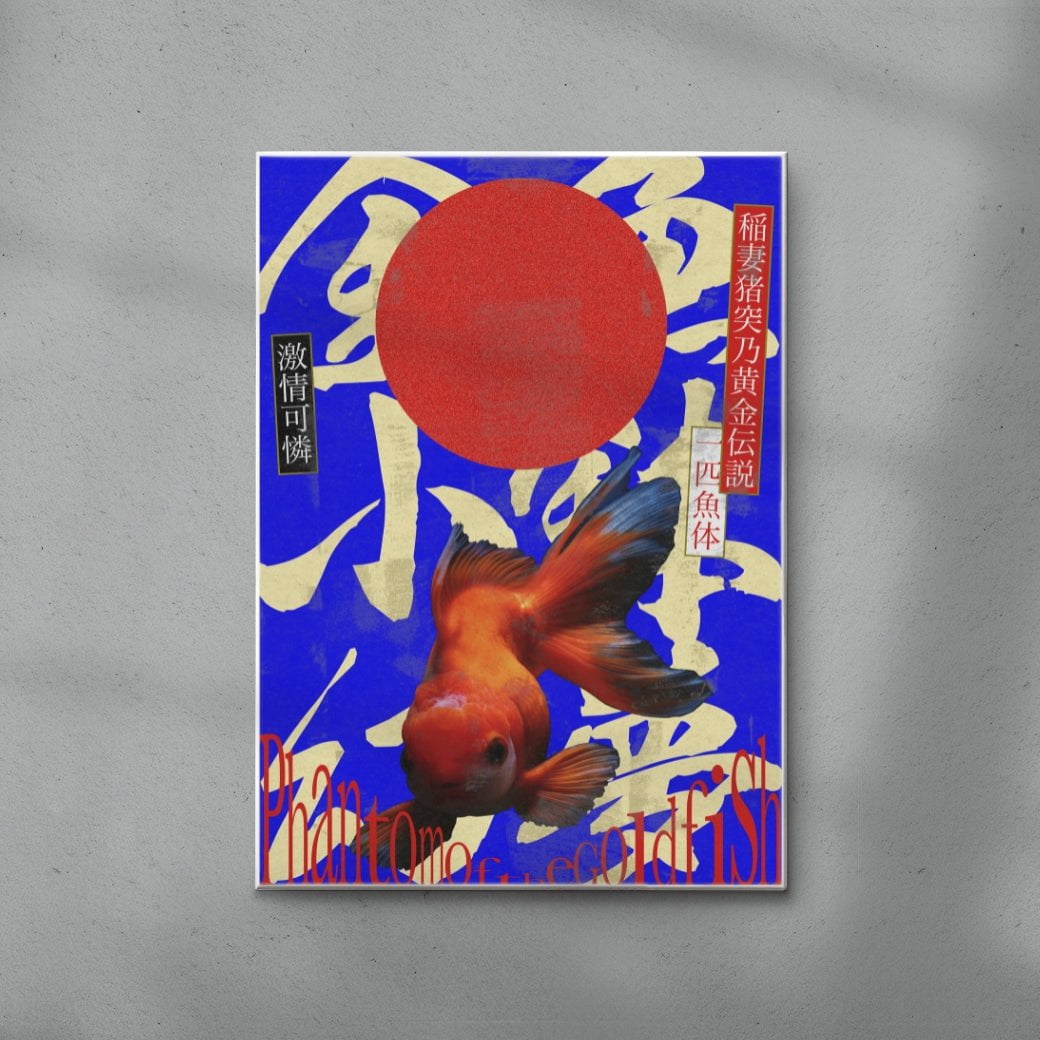 Goldfish contemporary wall art print by Ren Morita - sold by DROOL