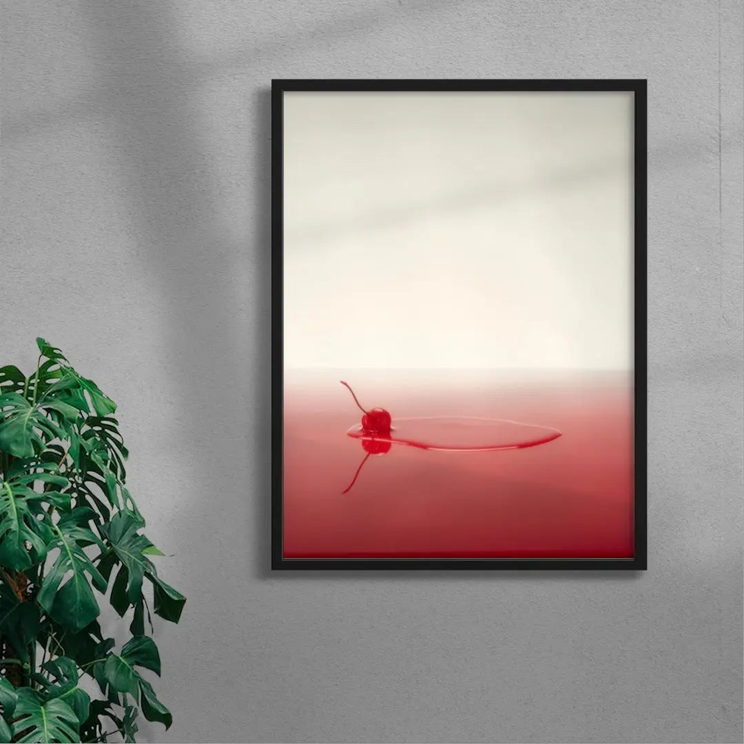 Cherry Spill contemporary wall art print by Sian Fay Kerr - sold by DROOL