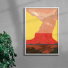 Red Volcano contemporary wall art print by Lily Kong - sold by DROOL