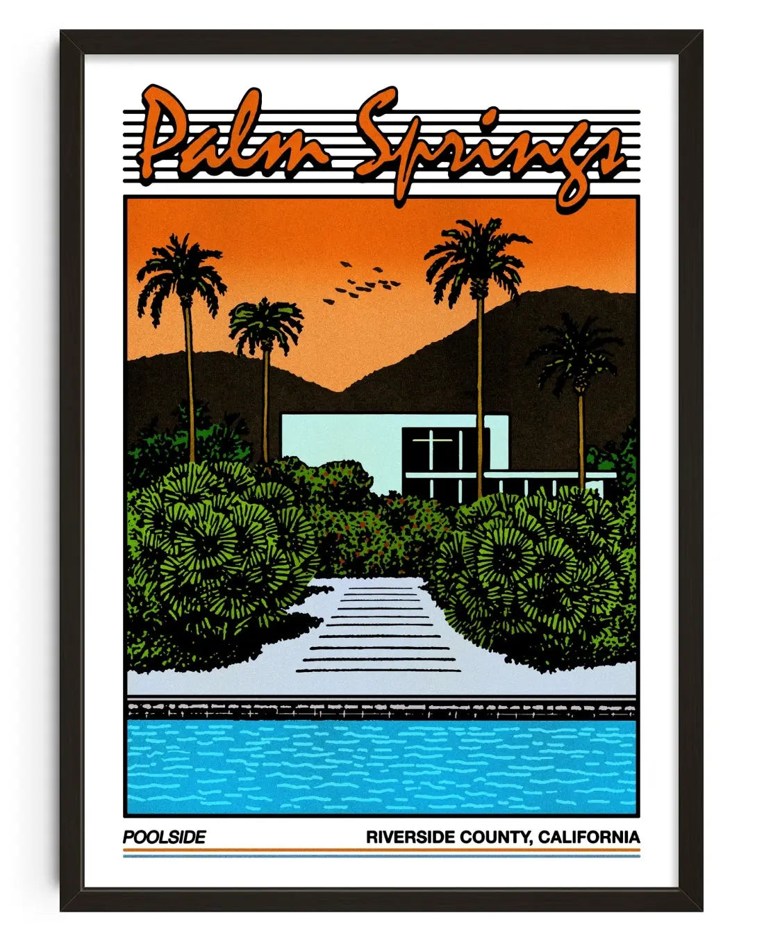 Poolside Palm Springs contemporary art print by Othman Zougam - sold by DROOL