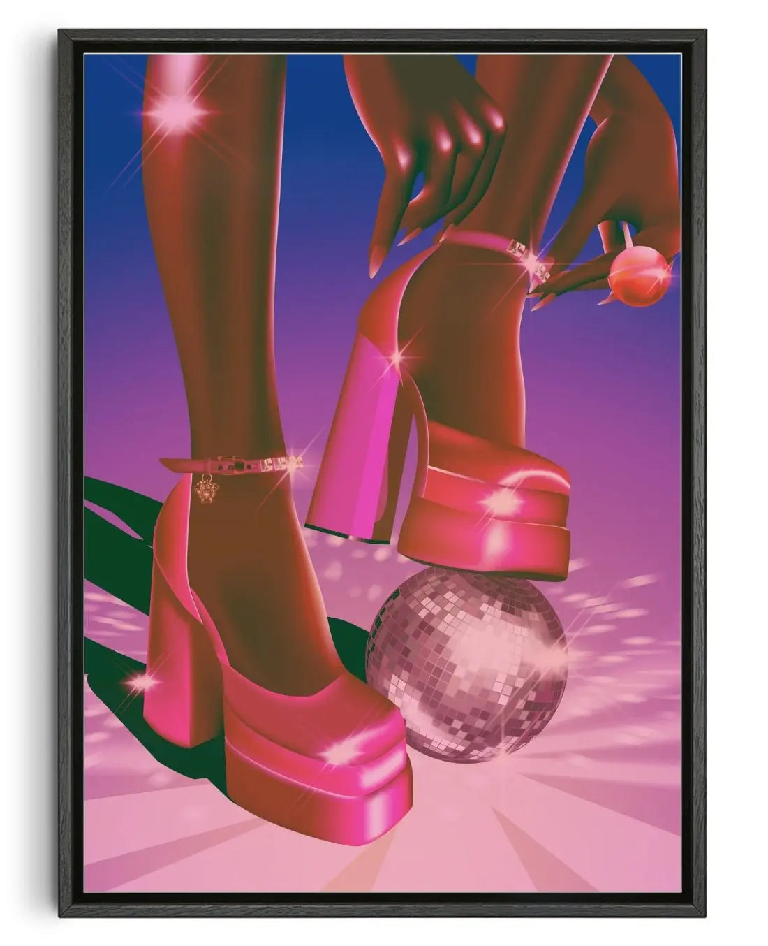 Disco Shoes contemporary wall art print by Paulina Almira - sold by DROOL