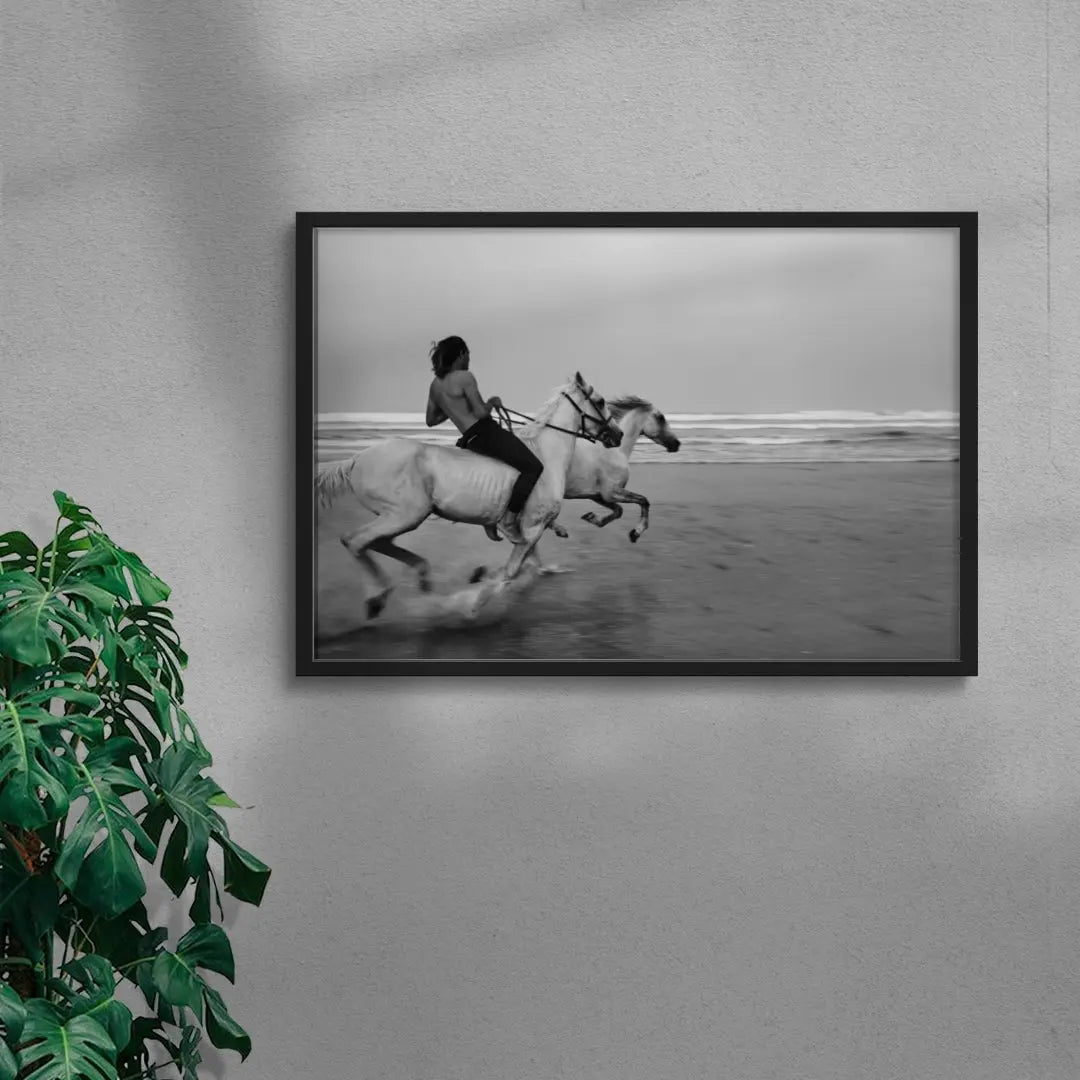 Beach Gallop contemporary wall art print by Korbinian Grad - sold by DROOL