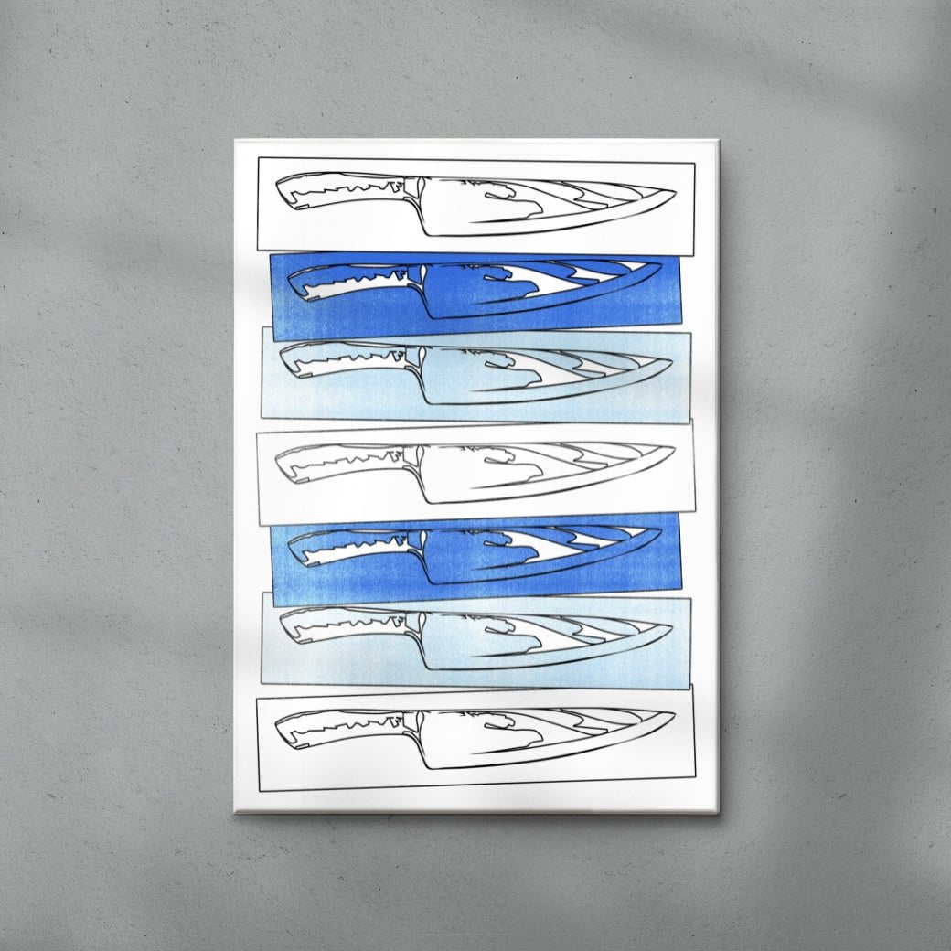 Knife Skills contemporary wall art print by DEINSVIBING - sold by DROOL