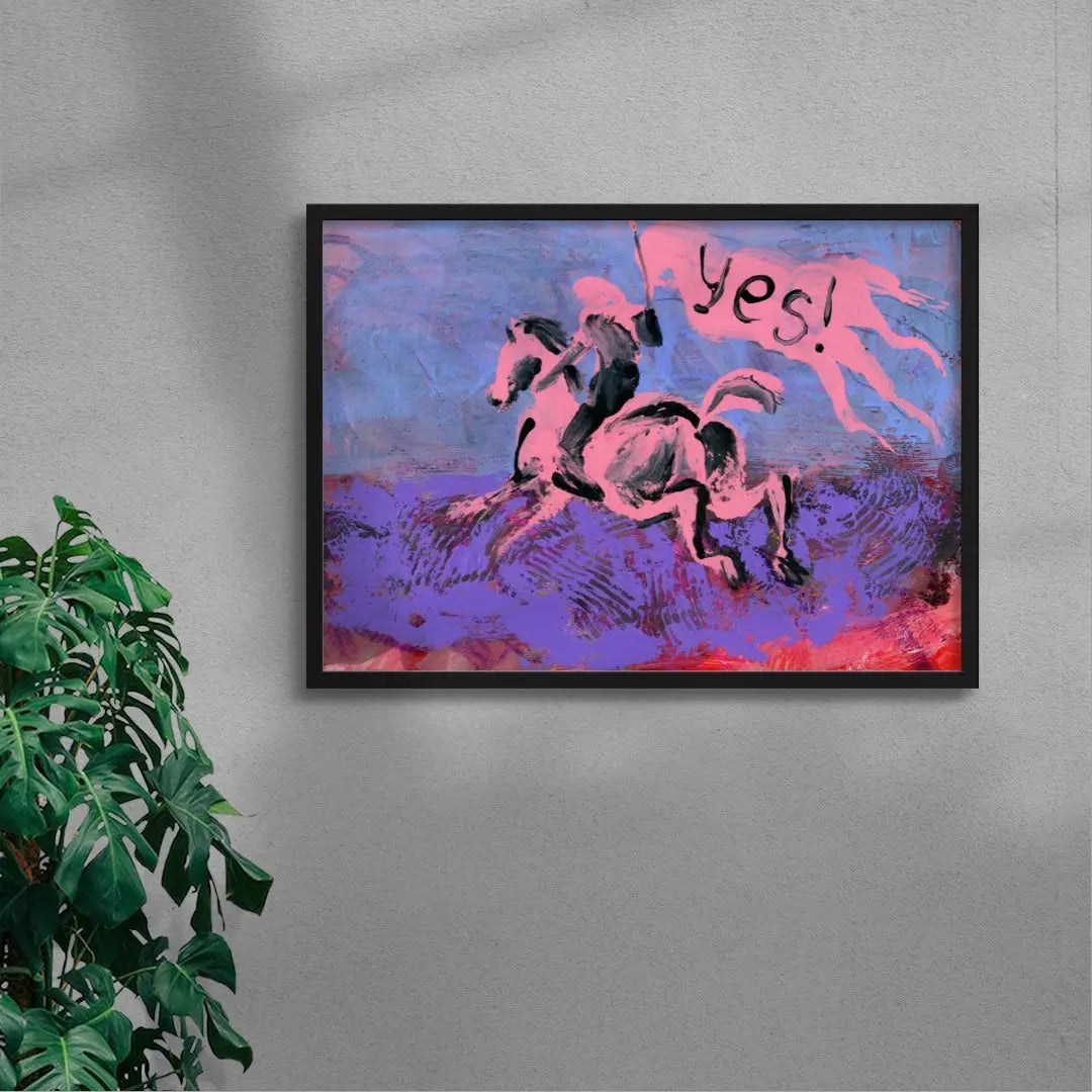 Pink Horse Yes Flag