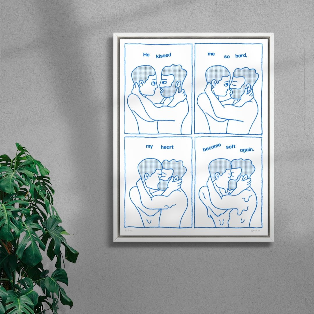 Kiss Me Harder contemporary wall art print by Eric Schwarz - sold by DROOL