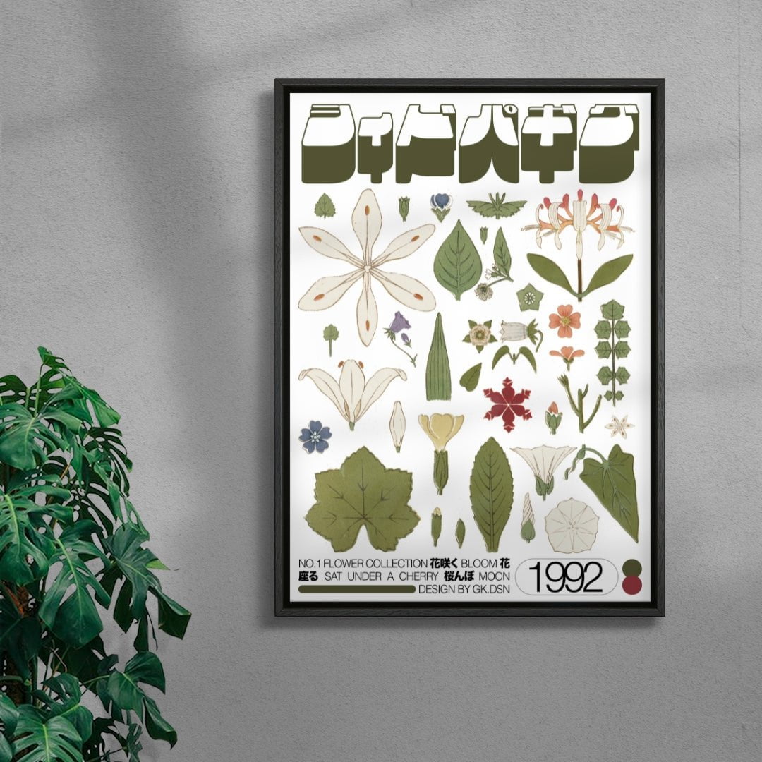 Flower Collage contemporary wall art print by George Kempster - sold by DROOL