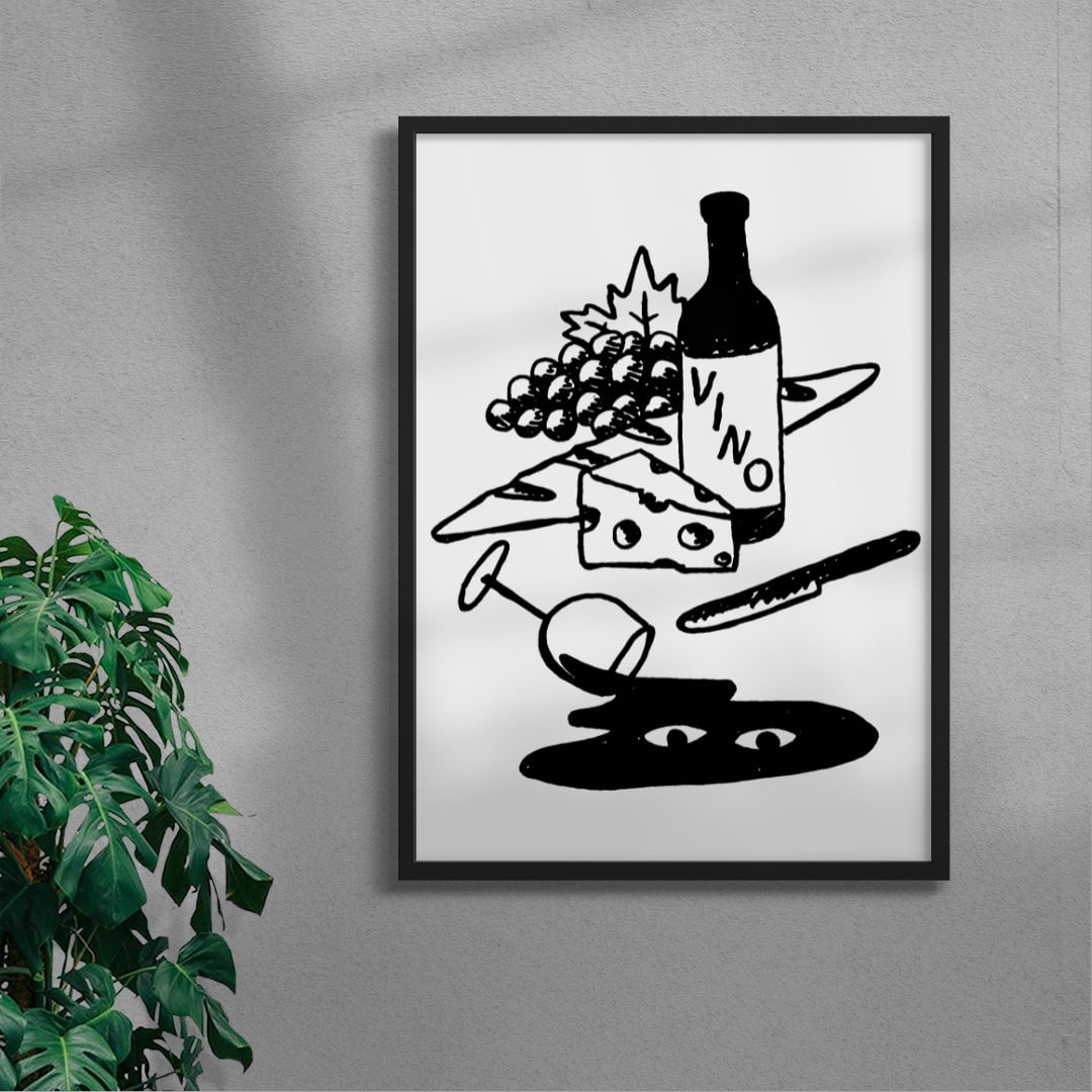 MAS VINO 2 contemporary wall art print by Max Blackmore - sold by DROOL