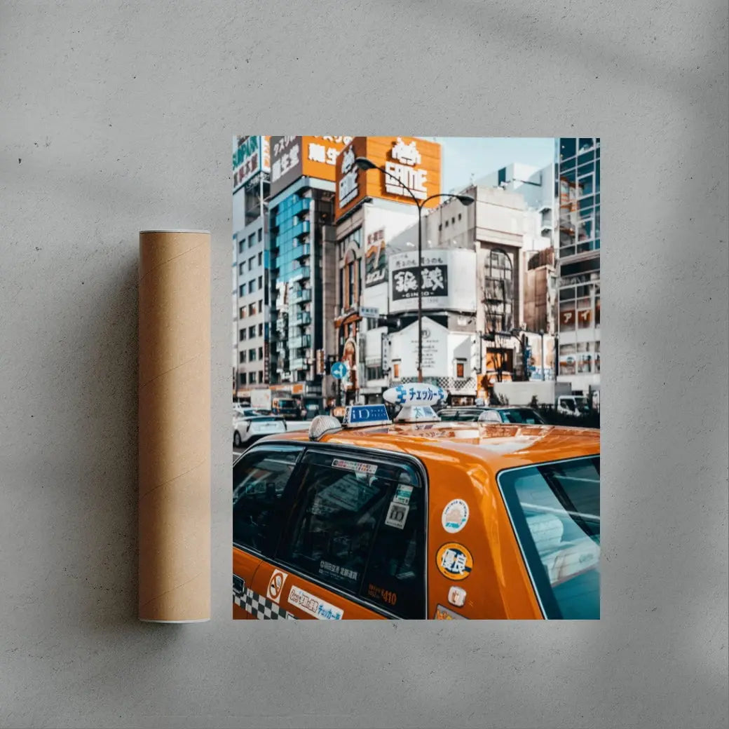 Tokyo Taxi contemporary wall art print by Anthony Sotomayor - sold by DROOL