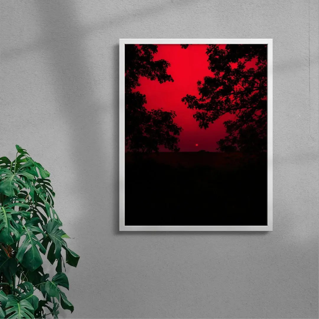Red Sunset contemporary wall art print by Andrew Tesdahl - sold by DROOL