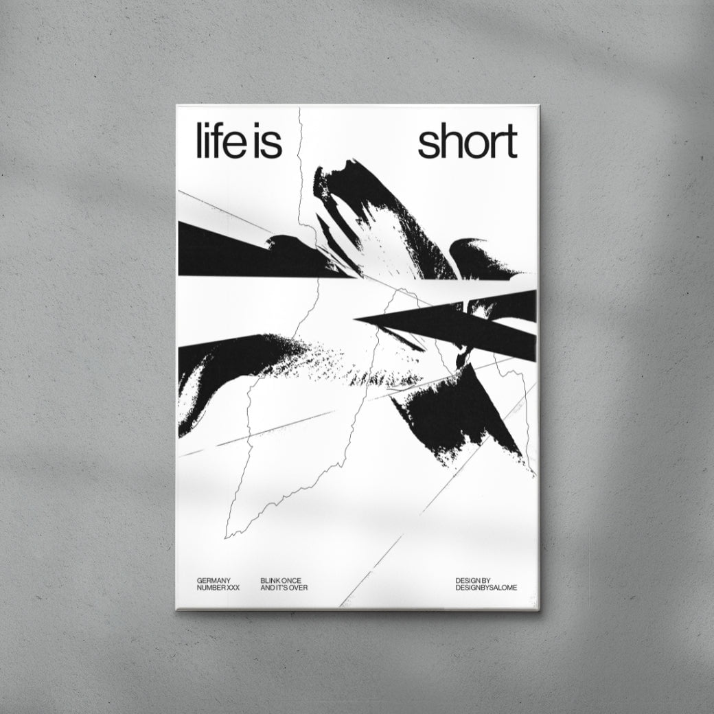 Life is Short contemporary wall art print by Salome Frenzel - sold by DROOL