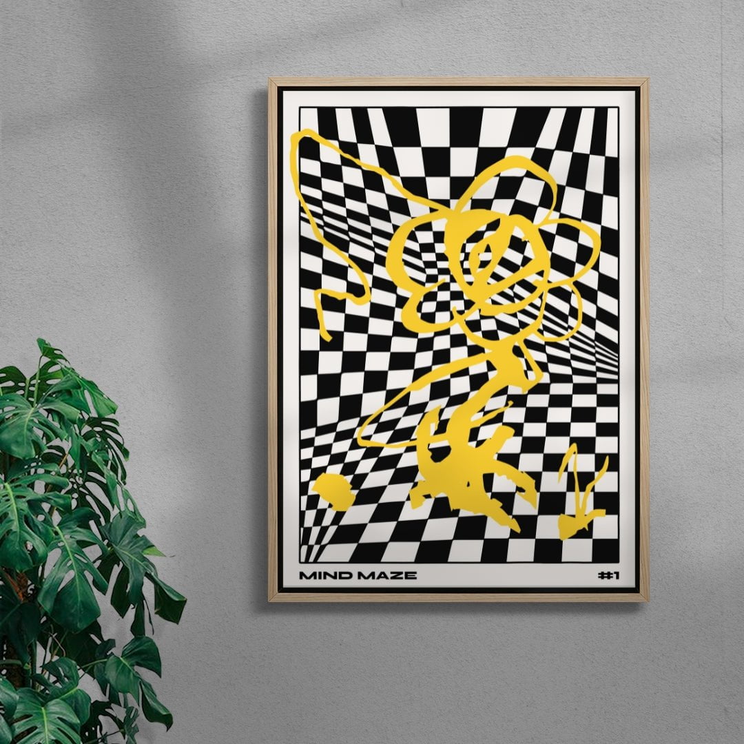 Mind Maze #1 contemporary wall art print by Lou Wang - sold by DROOL