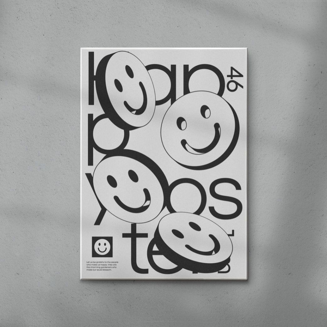 Happy contemporary wall art print by Jérôme Bizien - sold by DROOL