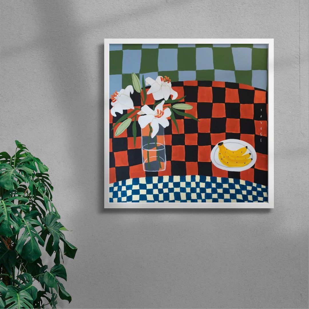 Bananas contemporary wall art print by Natalie Savage - sold by DROOL