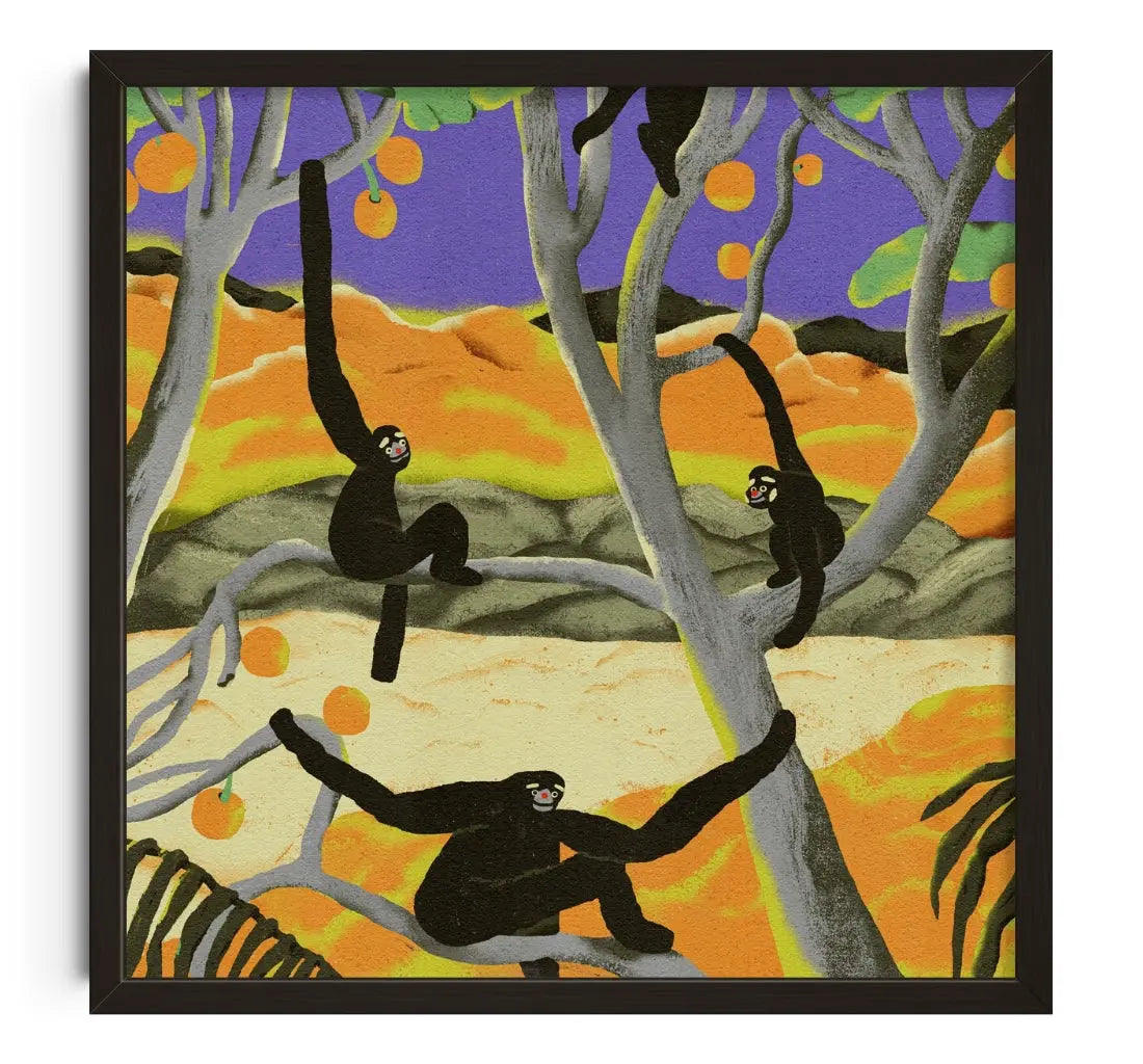 Gibbons contemporary art print by Zsófia Győrfi - sold by DROOL