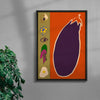 Aubergine Slice contemporary wall art print by Lauren Doughty - sold by DROOL