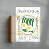 Asparagus & Eggs contemporary wall art print by DROOL Collective - sold by DROOL