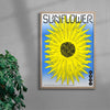 Sunflower contemporary wall art print by John Schulisch - sold by DROOL