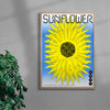 Sunflower contemporary wall art print by John Schulisch - sold by DROOL