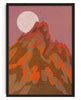 Cargar imagen en el visor de la galería, Red Mountain contemporary wall art print by Lily Kong - sold by DROOL