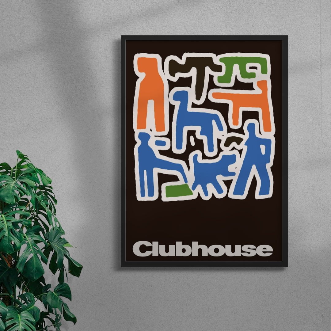 Clubhouse contemporary wall art print by Will Da Costa - sold by DROOL